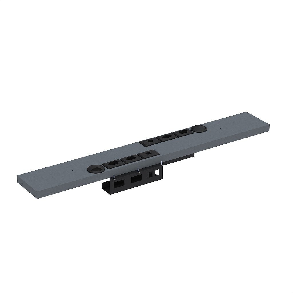 Conexao Passa Fio com Tomadas para Mesa P25 Pandin 120 Cm Grafito - 1