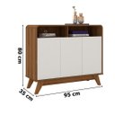 Ver imagem 4 de Buffet Aparador Eccos 3 Portas Nature/off White – Fabri Móveis
