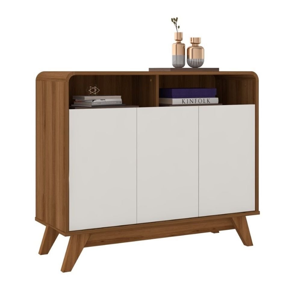 Buffet Aparador Eccos 3 Portas Nature/off White – Fabri Móveis