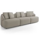 Ver imagem 1 de Sofá 3 Lugares para Sala de Estar Living 234cm Arlo F04 Linho Bege Escuro Tc-10055 - Lyam Decor