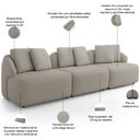 Ver imagem 4 de Sofá 3 Lugares para Sala de Estar Living 234cm Arlo F04 Linho Bege Escuro Tc-10055 - Lyam Decor