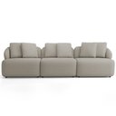 Ver imagem 3 de Sofá 3 Lugares para Sala de Estar Living 234cm Arlo F04 Linho Bege Escuro Tc-10055 - Lyam Decor
