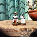 Ver imagem 1 de Casal Pretos Velhos Imagem em Resina 8 Cm