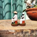 Ver imagem 5 de Casal Pretos Velhos Imagem em Resina 8 Cm