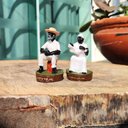 Ver imagem 6 de Casal Pretos Velhos Imagem em Resina 8 Cm