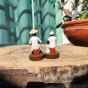 Ver imagem 4 de Casal Pretos Velhos Imagem em Resina 8 Cm