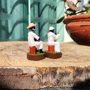 Ver imagem 3 de Casal Pretos Velhos Imagem em Resina 8 Cm