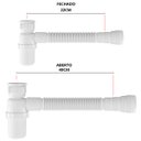 Ver imagem 2 de Sifão Sanfonado com Copo 49cm Branco | Astra | Kit C/ 5 Un