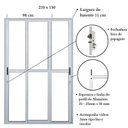 Ver imagem 3 de Kit com 2 Portas Sacada de Alumínio 3 Folhas Sequenciais Móveis 210 X 150cm Linha 25