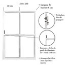 Ver imagem 4 de Kit com 2 Portas Sacada de Alumínio 2 Folhas 210 X 150cm com Fechadura Linha 25