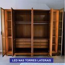 Ver imagem 6 de Guarda Roupa Casal Prime 6 Portas com Led Off White com Cômoda Rubi 4 Gavetas Cinamomo – Leifer