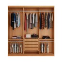 Ver imagem 5 de Guarda-Roupa Casal 100% MDF com 3 Portas de Correr e 4 Gavetas 182cm Multimóveis CR35536 Madeirado/