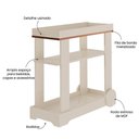 Ver imagem 7 de Carrinho Bar com Rodizios 80 Cm 4627 Off White Arly