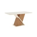 Ver imagem 2 de Mesa de Jantar Solus 160 C/ Vidro Nature/off White - Henn