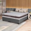 Ver imagem 1 de Conjunto Box Cinza Mali Bege Molas Ensacadas Queen 158x198x70 - King House