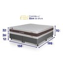 Ver imagem 2 de Conjunto Box Cinza Mali Bege Molas Ensacadas Queen 158x198x70 - King House