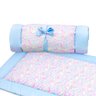 Colchonete Portátil e Acolchoado Pillow Top Berço Bebê 2 em 1 Azul e Rosa Coleção Hipopótamo - 2