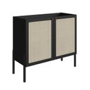 Ver imagem 5 de Balcão Bar 2 Portas 93cm Palhinha Pé Madeira Oslo Preto/Nero