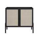 Ver imagem 3 de Balcão Bar 2 Portas 93cm Palhinha Pé Madeira Oslo Preto/Nero