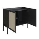Ver imagem 6 de Balcão Bar 2 Portas 93cm Palhinha Pé Madeira Oslo Preto/Nero