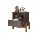 Ver imagem 2 de Mesa de Cabeceira Nice 1 Gaveta MDF MDP Cinza Perola Casa D Móveis