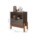 Ver imagem 4 de Mesa de Cabeceira Nice 1 Gaveta MDF MDP Cinza Perola Casa D Móveis