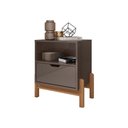 Ver imagem 5 de Mesa de Cabeceira Nice 1 Gaveta MDF MDP Cinza Perola Casa D Móveis