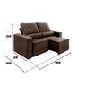 Sofá Retrátil e Reclinável Molas Ensacadas 2.90m Cristal Vivaro Decor Suede Marrom - 6