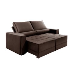 Sofá Retrátil e Reclinável Molas Ensacadas 2.90m Cristal Vivaro Decor Suede Marrom - 4