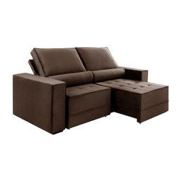 Sofá Retrátil e Reclinável Molas Ensacadas 2.90m Cristal Vivaro Decor Suede Marrom - 1