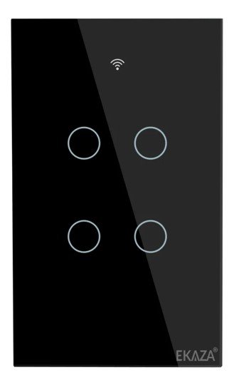 Ekaza Interruptor Inteligente Preto Painel De Toque 4 Botões - 5