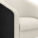 Ver imagem 6 de Poltrona Decorativa 71cm Dolar Courino Preto | Bouclé Suave Off White - Sallar Home