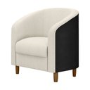 Ver imagem 7 de Poltrona Decorativa 71cm Dolar Courino Preto | Bouclé Suave Off White - Sallar Home