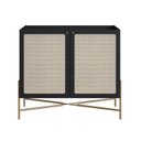 Ver imagem 3 de Balcão Bar 2 Portas 93 cm Palhinha Pé Metal Oslo Preto/Nero/Dourado