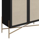 Ver mais imagens de Balcão Bar 2 Portas 93 cm Palhinha Pé Metal Oslo Preto/Nero/Dourado