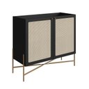 Ver imagem 5 de Balcão Bar 2 Portas 93 cm Palhinha Pé Metal Oslo Preto/Nero/Dourado