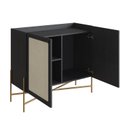 Ver imagem 6 de Balcão Bar 2 Portas 93 Cm Palhinha Pé Metal Oslo