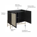 Ver imagem 7 de Balcão Bar 2 Portas 93 cm Palhinha Pé Metal Oslo Preto/Nero/Dourado