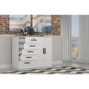 Ver imagem 5 de Cômoda Solteiro Space C/ 2 Portas e 5 Gavetas Cumaru/fendi - Novo Horizonte