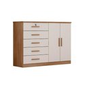 Ver imagem 1 de Cômoda Solteiro Space C/ 2 Portas e 5 Gavetas Cumaru/fendi - Novo Horizonte
