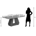Ver imagem 3 de Mesa de Sala Jantar Ágata + Tampo Madeirado Vidro 180x90cm Nature/Off White - Cimol
