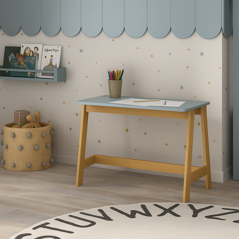 Mesa Escrivaninha Infantil Sofia e 64cm Azul