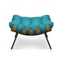 Ver imagem 3 de Puff Costela Suede Azul Turquesa Base Metálica - Pallazio
