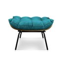 Ver imagem 2 de Puff Costela Suede Azul Turquesa Base Metálica - Pallazio