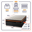 Ver imagem 3 de Conjunto Box Baú King Sirius Preto 193x203x72 c/ Molas Ensacadas