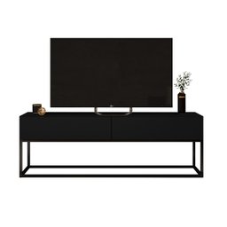 rack para sala estilo indutrial com 2 gavetas Preto - 1