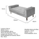Ver imagem 5 de Recamier Baú Félix Solteiro 195 cm Suede - ADJ Decor - Cinza