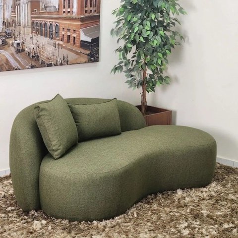 Namoradeira Chaise Organico 1,56m Curvo Minimalista Sevilha Verde