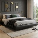 Ver imagem 3 de Cama Casal Base Box Pés Madeira 156cm Nami Corano Preto - Nexta Casa