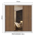 Ver imagem 4 de Guarda Roupa Casal Madesa Mônaco 3 Portas de Correr com Espelho